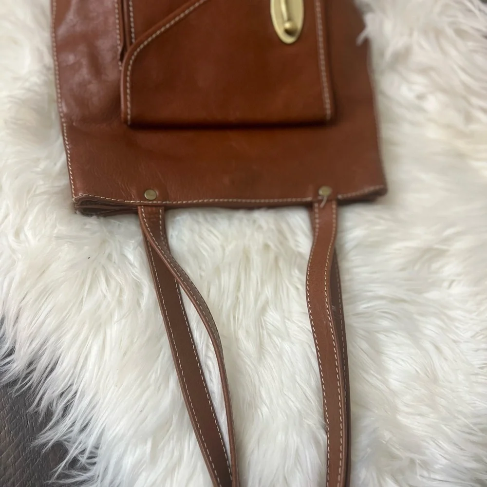 Classic Tan Leather Tote Bag
